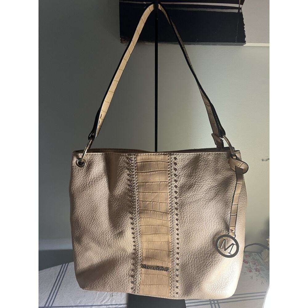 Montana West Hobo Bag Purse Beige Studs Western